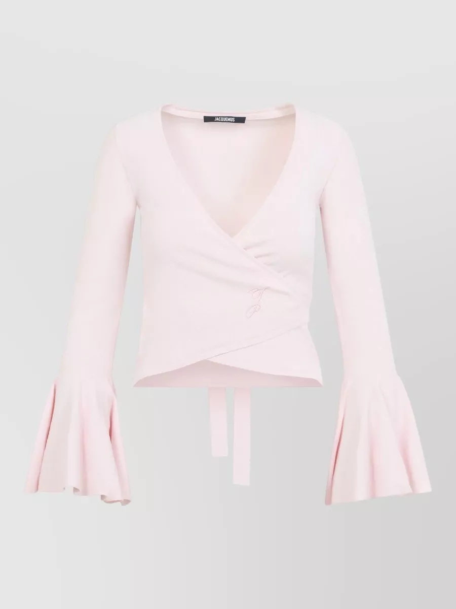 Jacquemus fine-knit v-neck wrap blouse