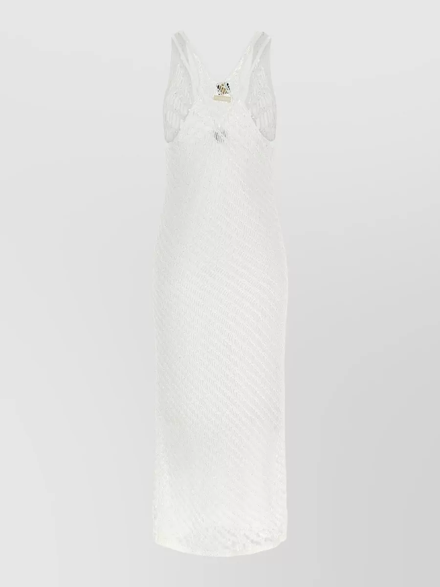 Pinko Sequined Sleeveless V-Neck Midi Dress