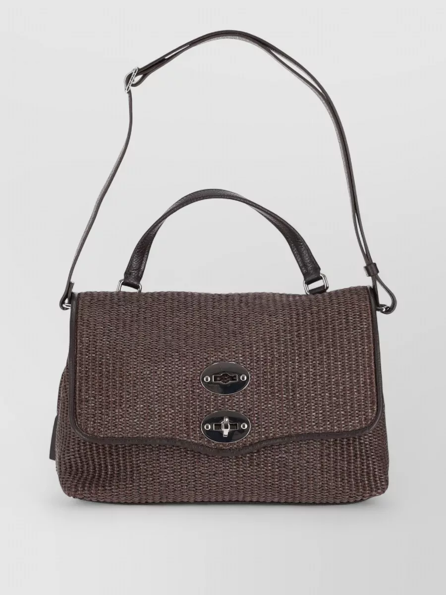 Zanellato leather raffia tote bag