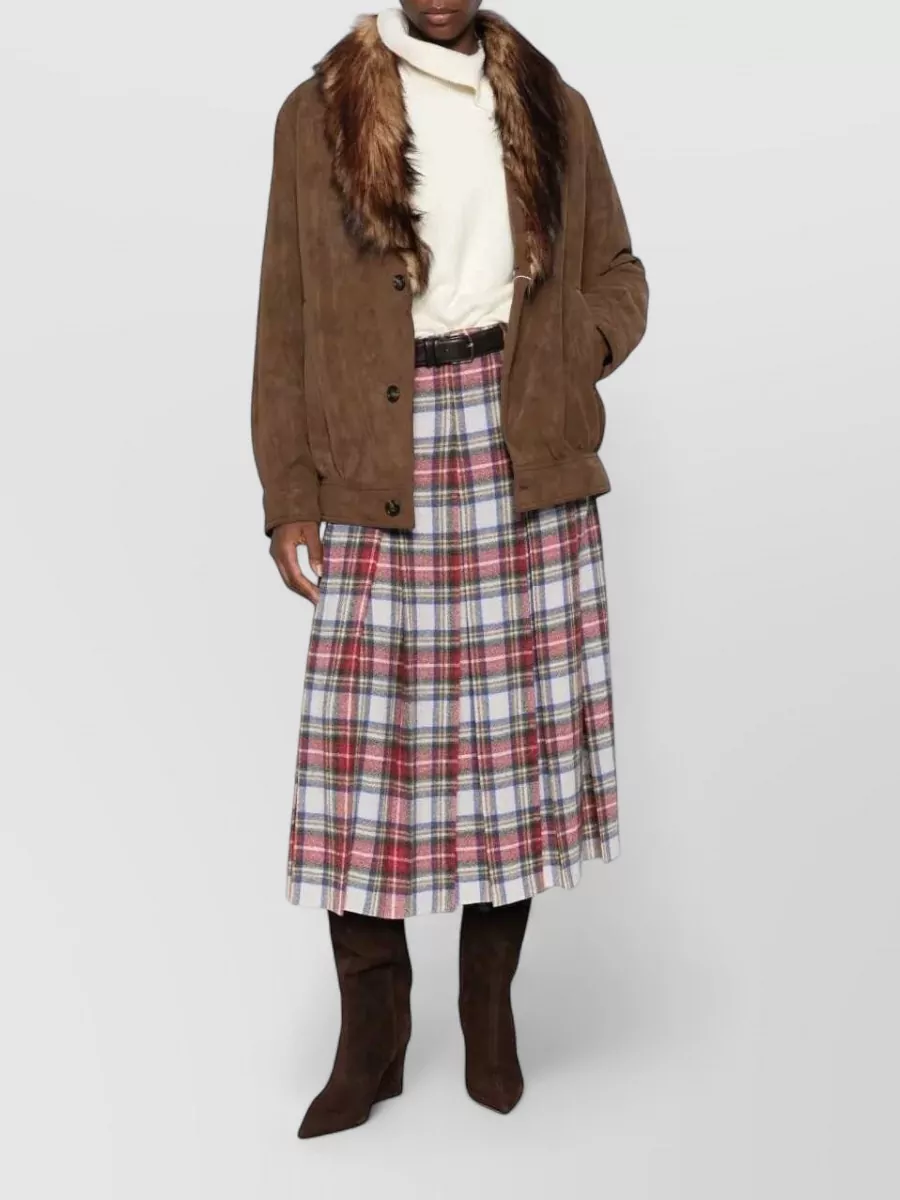 Mm6 Maison Margiela Faux Fur Collar Jacket
