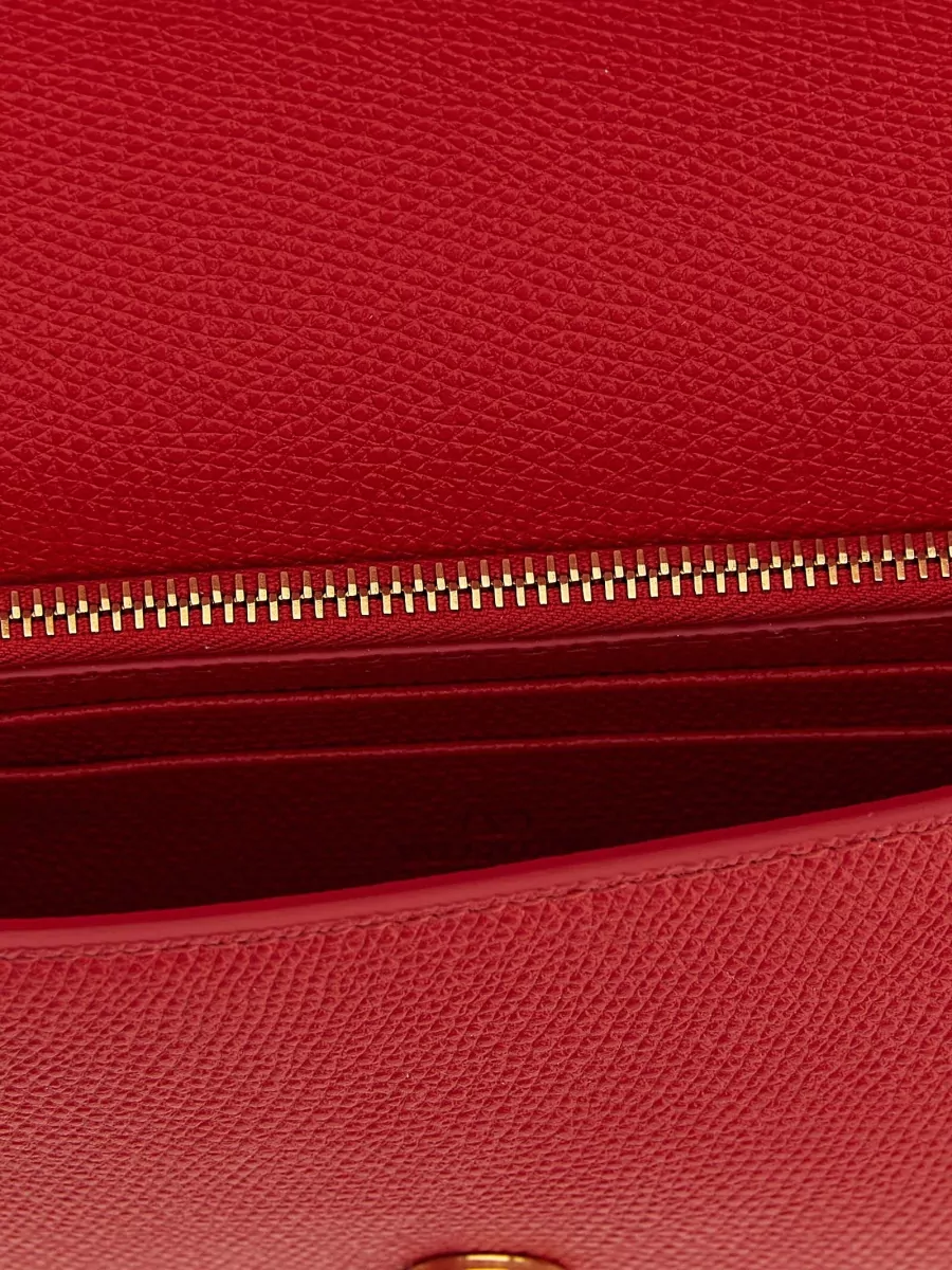Valentino Garavani Vlogo Signature Leather Clutch Bag