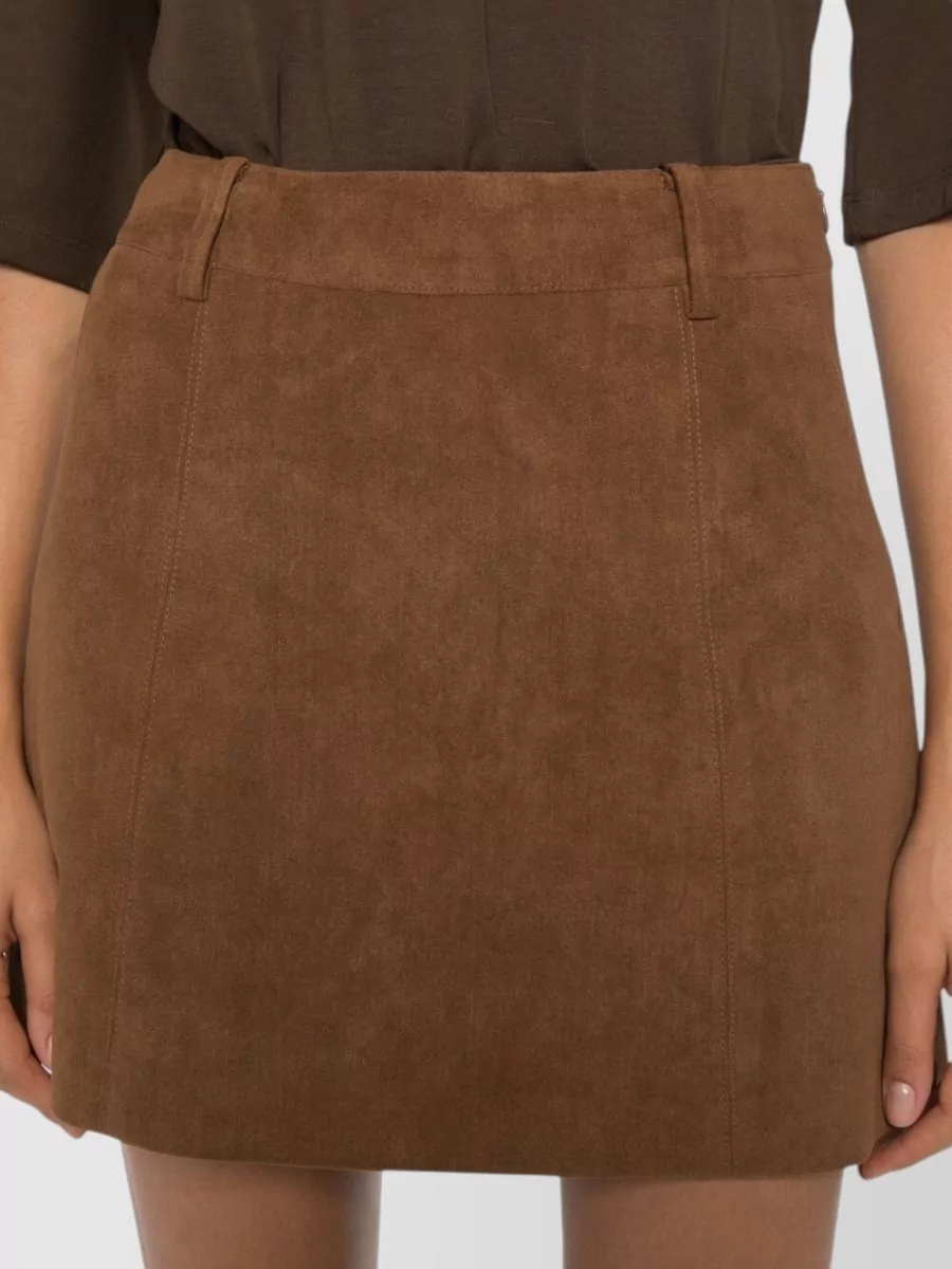 Dunst Suede-Effect Paneled Mini Skirt