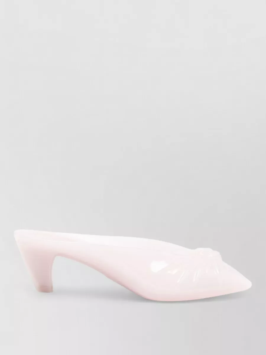 Chloé Knot-Detail Peep-Toe Kitten-Heel Mules