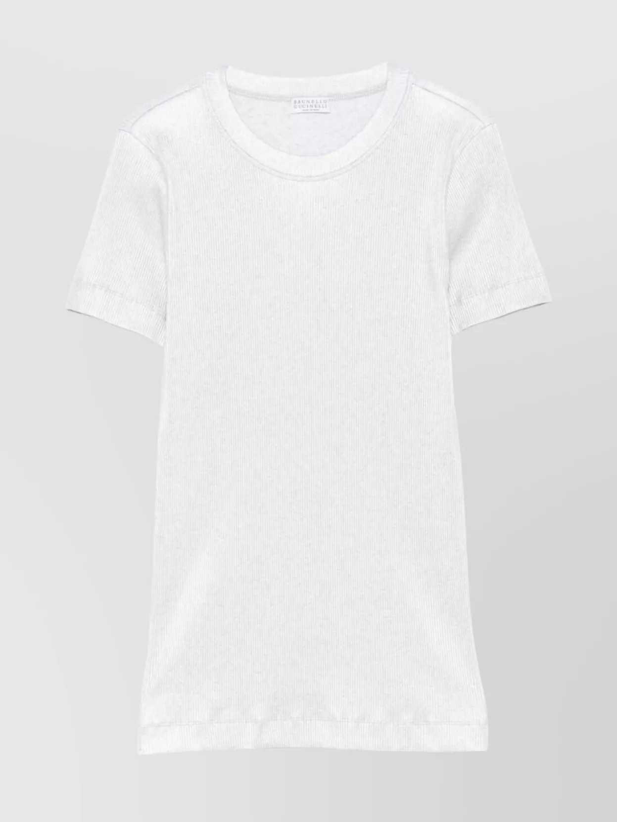 Brunello Cucinelli Ribbed Cotton Blend Round Neck T-shirt In White