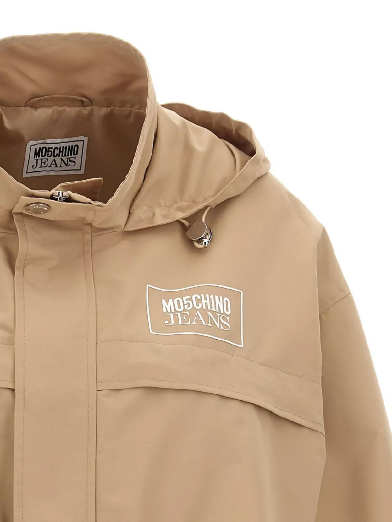 Moschino Cropped Jacket Hooded Design Elasticated Cuffs