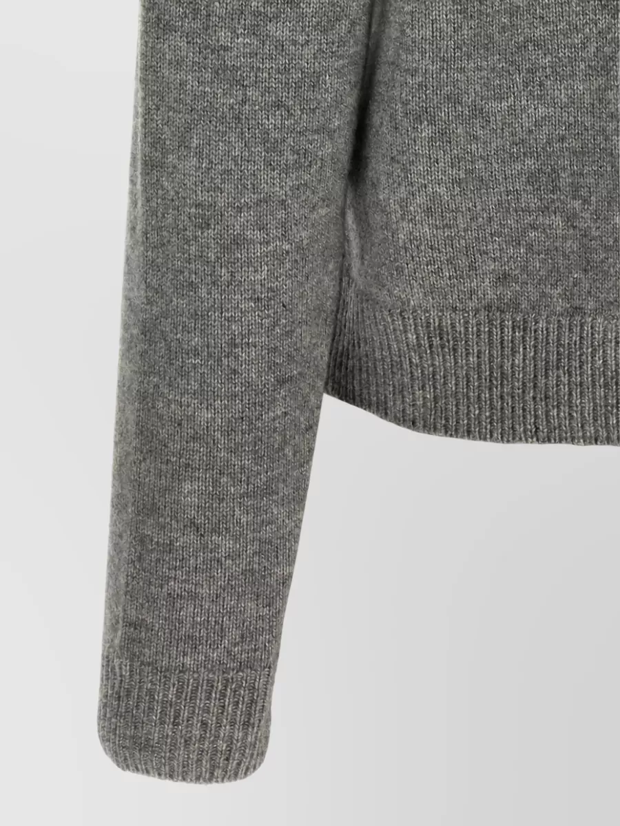 S Max Mara Cashmere Wool Argyle High Neck Cardigan