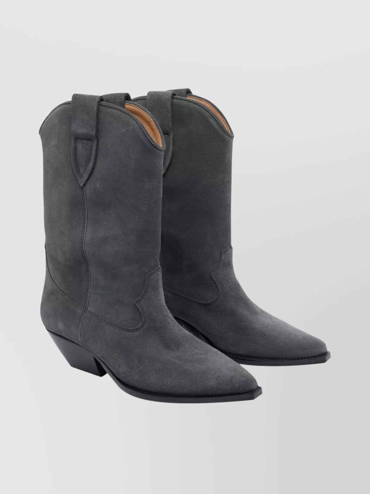 Isabel Marant Western Style Ankle Boots With Pull Tabs In Black
