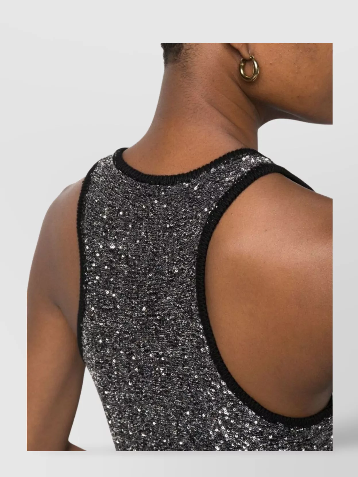 Fabiana Filippi Sequin Embellished Knitted Racerback Tank Top