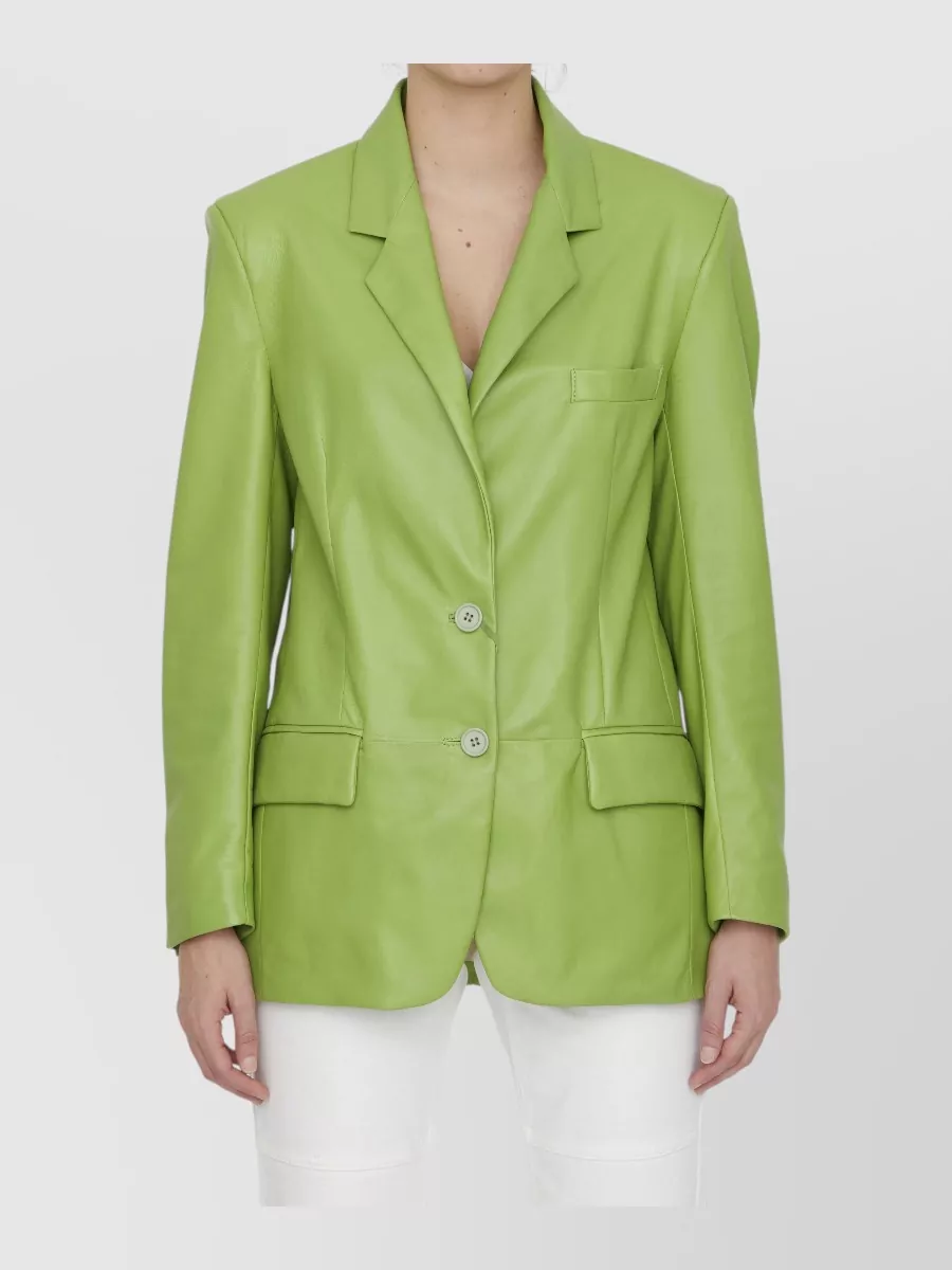 Salvatore Santoro leather oversized single-breasted blazer