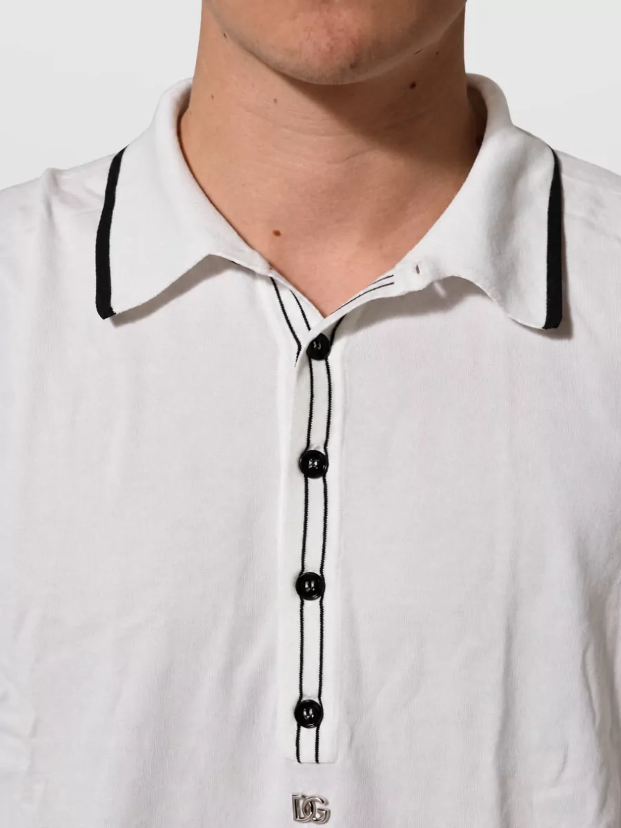 Dolce&Gabbana Silk Leaf Print Crew Neck T-Shirt