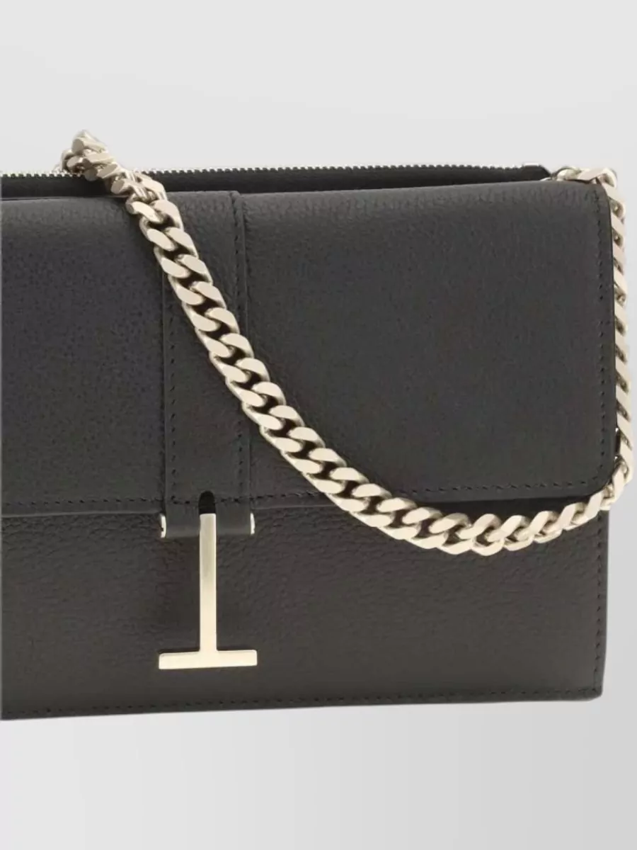 Tom Ford Mini Pebbled Leather Chain Clutch Bag