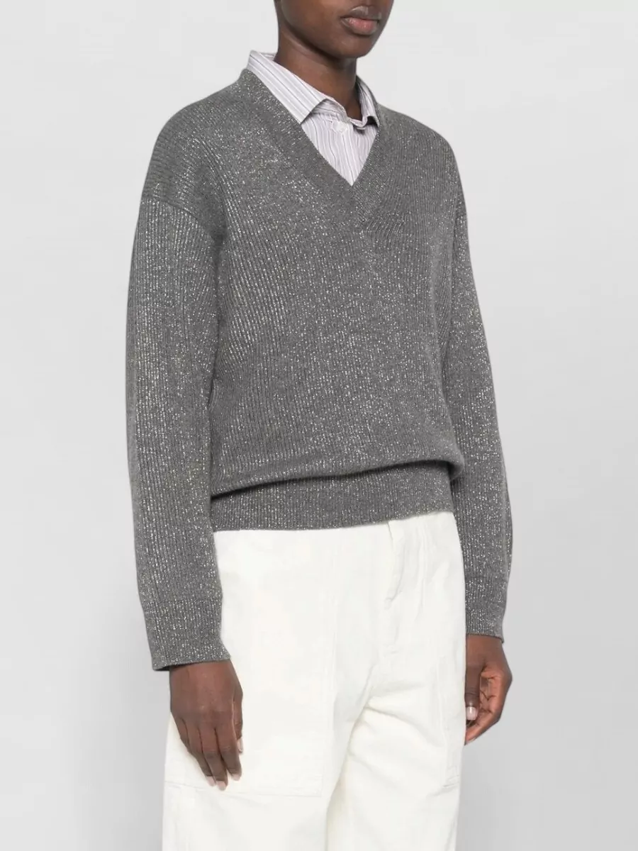 Brunello Cucinelli Cashmere V-Neck Sweatshirt