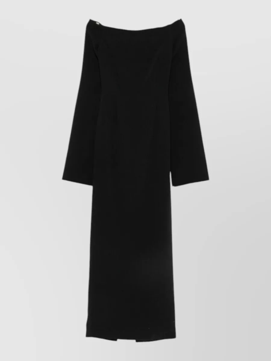 Solace London crepe off-shoulder long-sleeve maxi dress