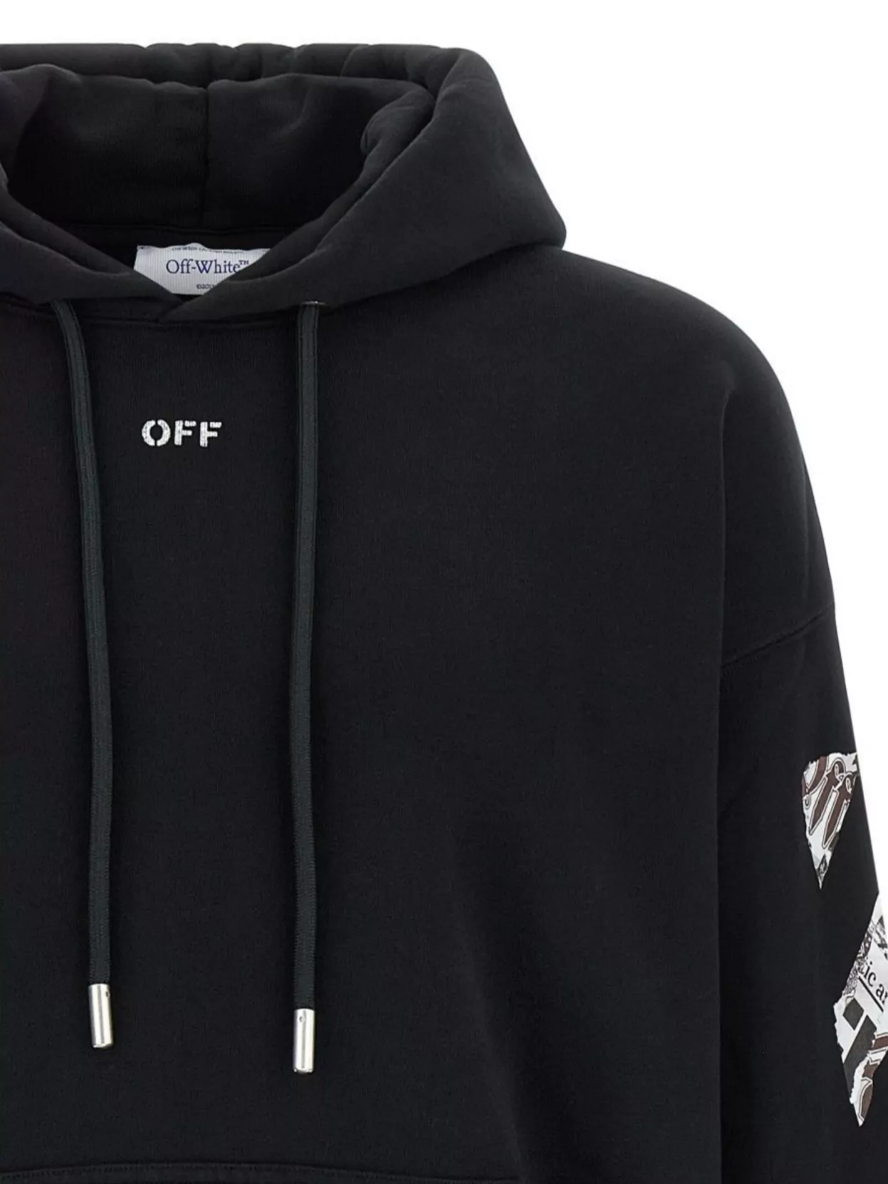 Off-White Graphic Print Hoodie Drawstring Style