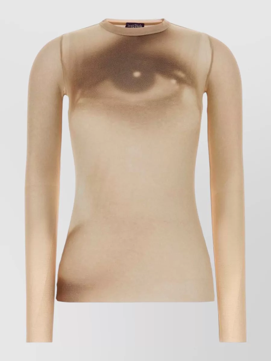 Jean Paul Gaultier printed tulle top