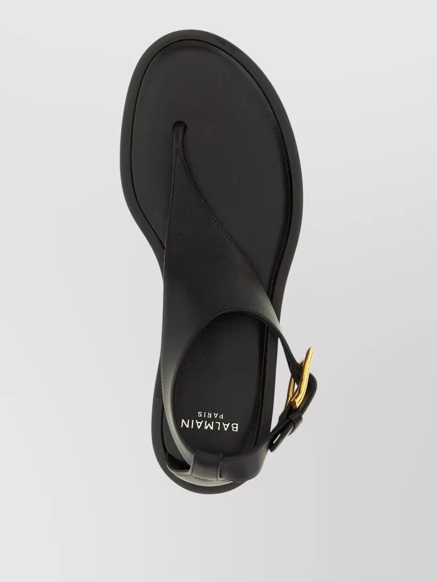 Balmain Anthem Flat Sandals Thong And Ankle Straps
