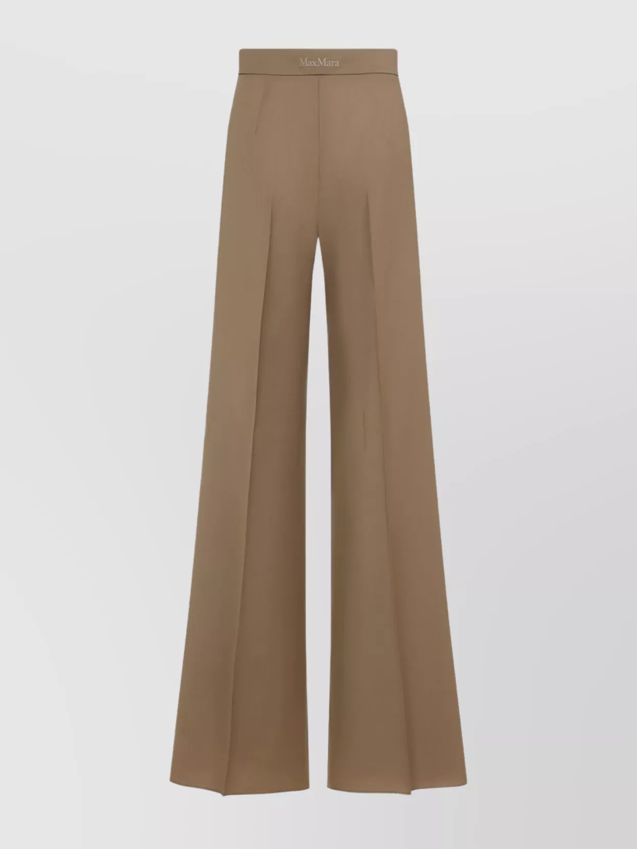Max Mara Wool Canvas High-Waisted Wide-Leg Pants