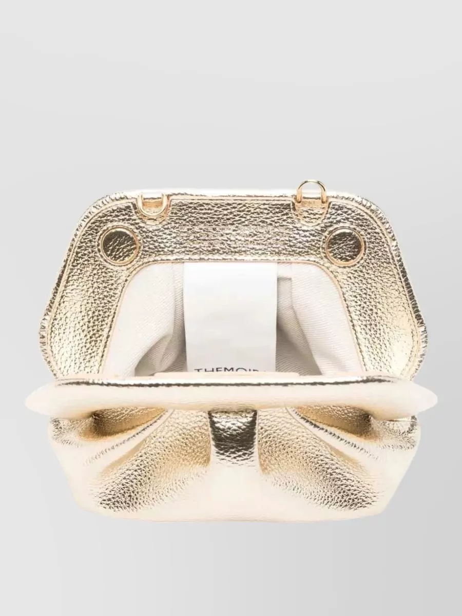 Themoiré Bios Small Vegan Leather Gathered Clutch Bag