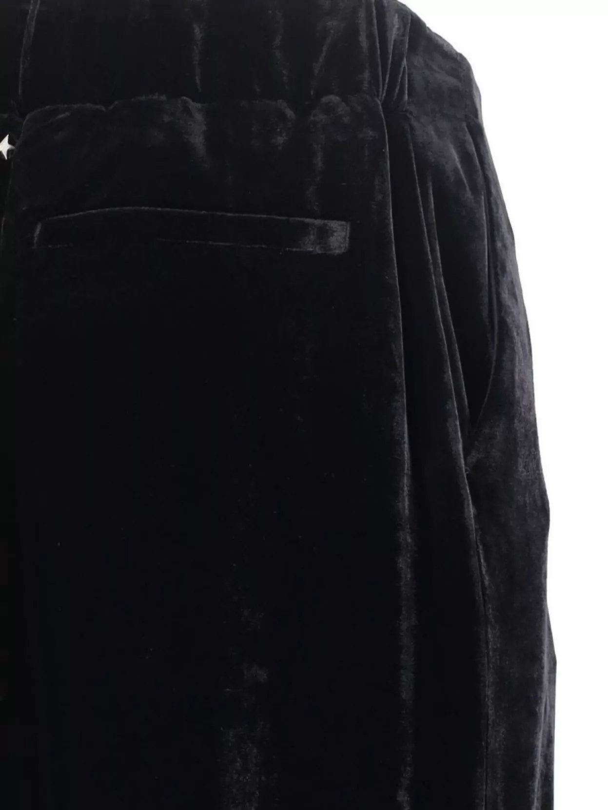 Golden Goose Straight Velvet Trousers Elastic Waistband In Black