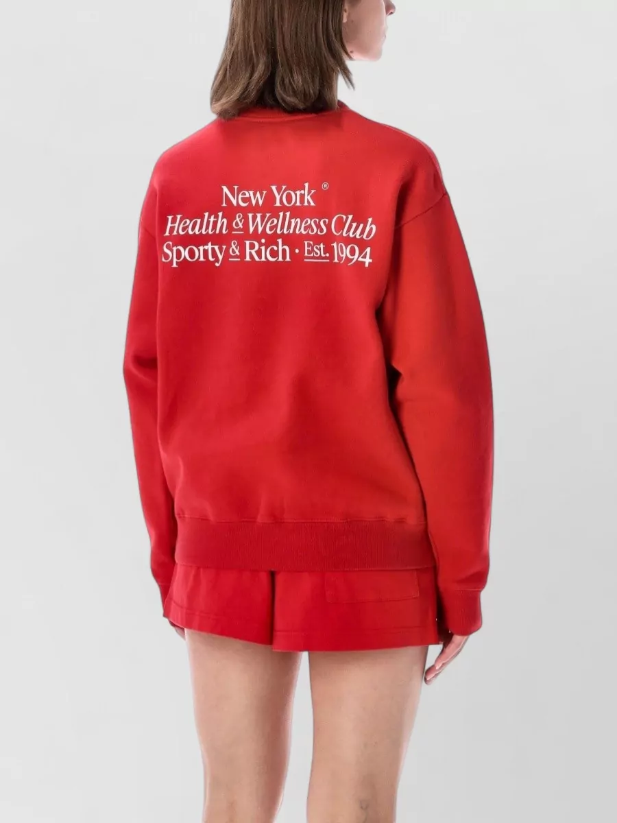 Sporty & Rich Cotton Oversized Logo-Print Sweatshirt