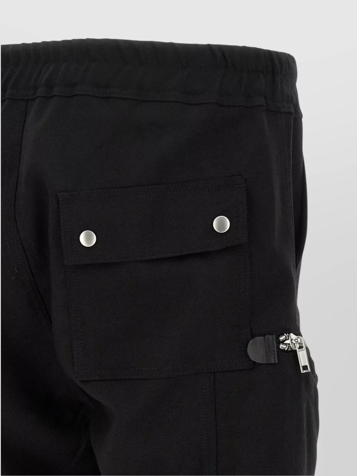Rick Owens Bauhaus-inspired Cargo Pants With Elastic Waistband In Black