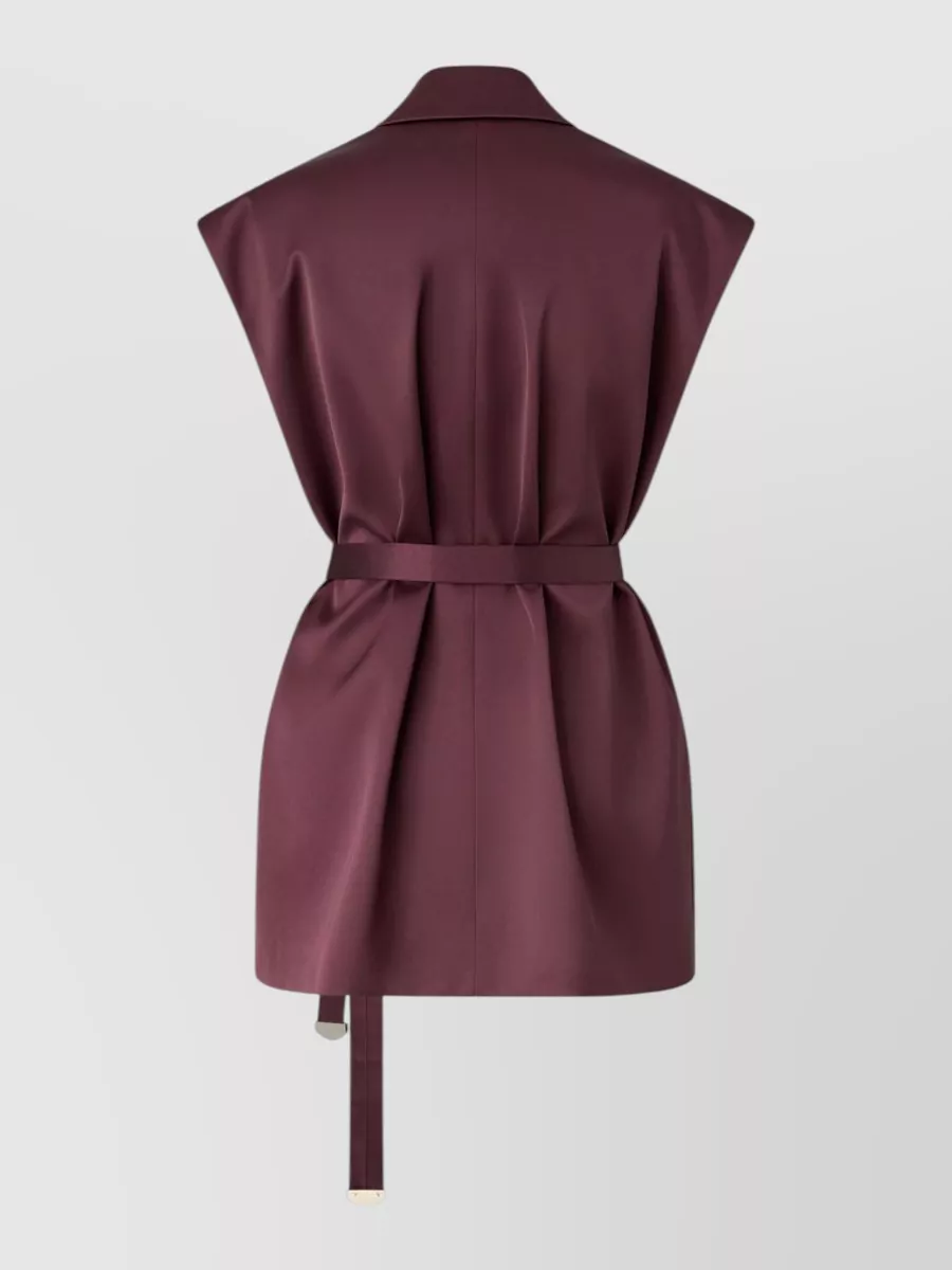 Pinko Satin Sleeveless Single-Breasted Blazer
