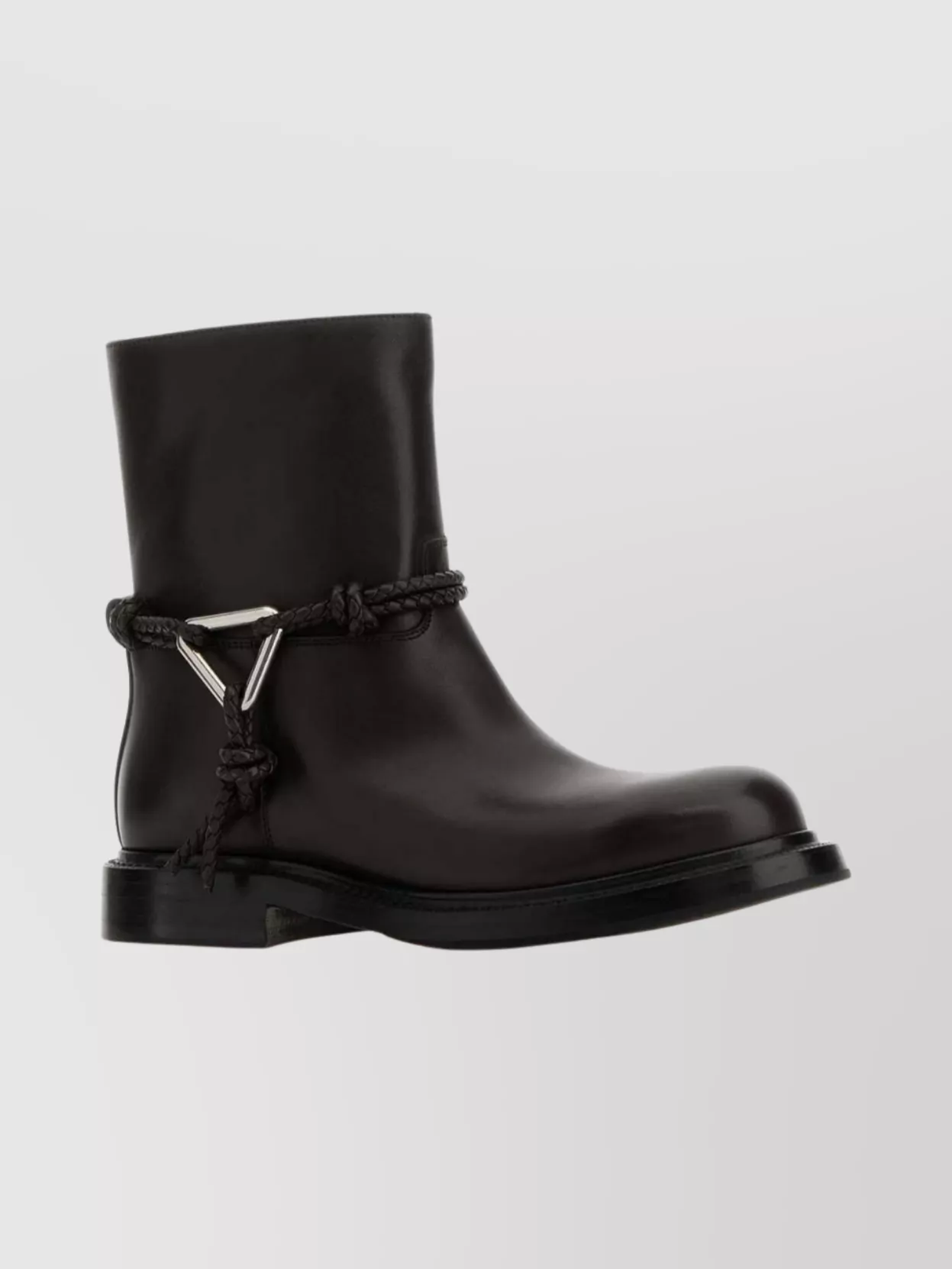Bottega Veneta Leather Ankle Boots Featuring Decorative Hardware In Brown
