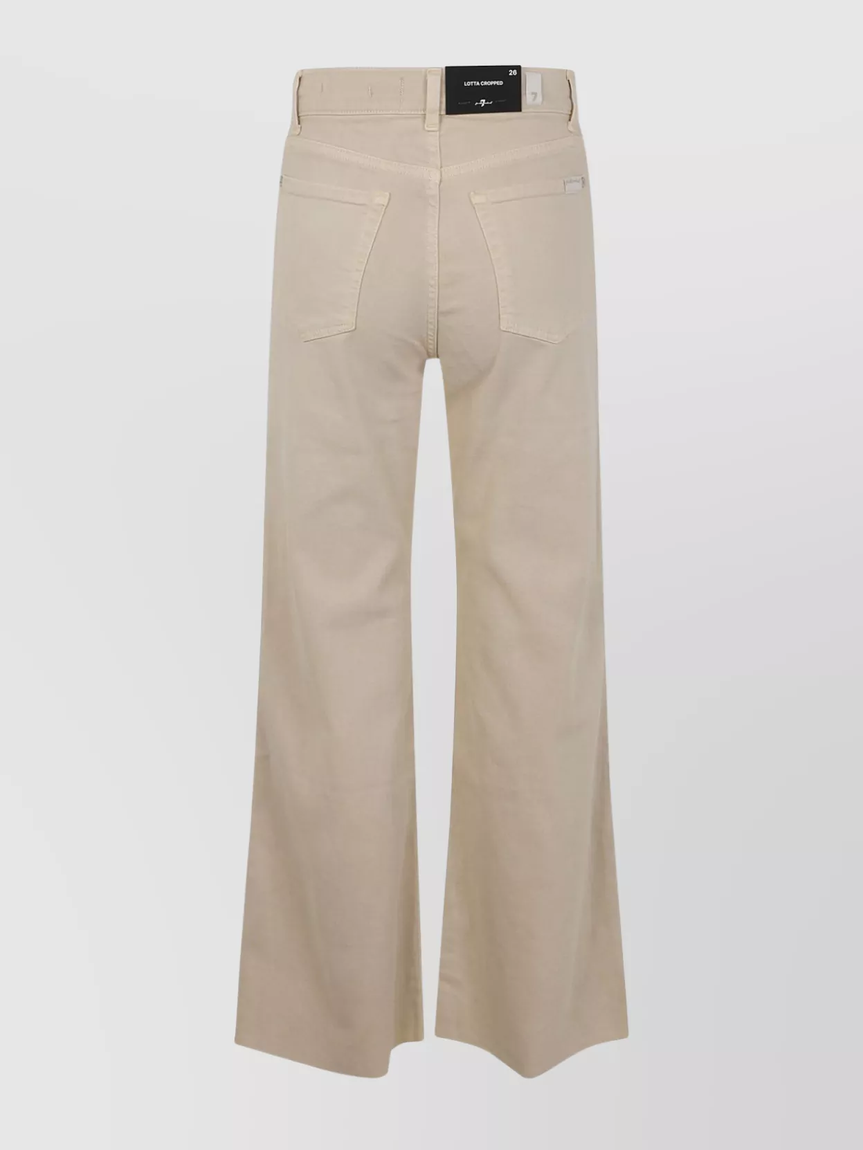 7 For All Mankind Cropped Left Hand Cold Brew Trousers In Neutral