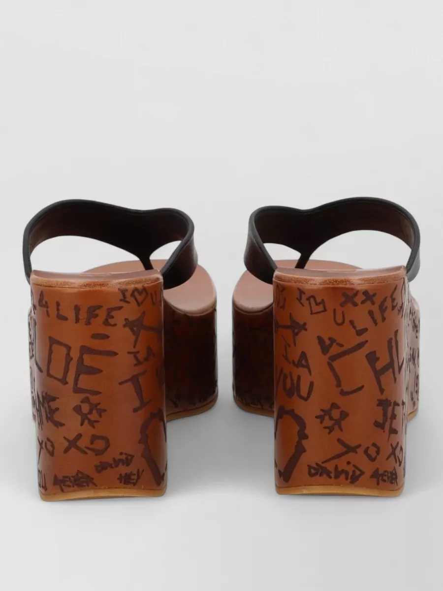 Chloé leather wedge sandals