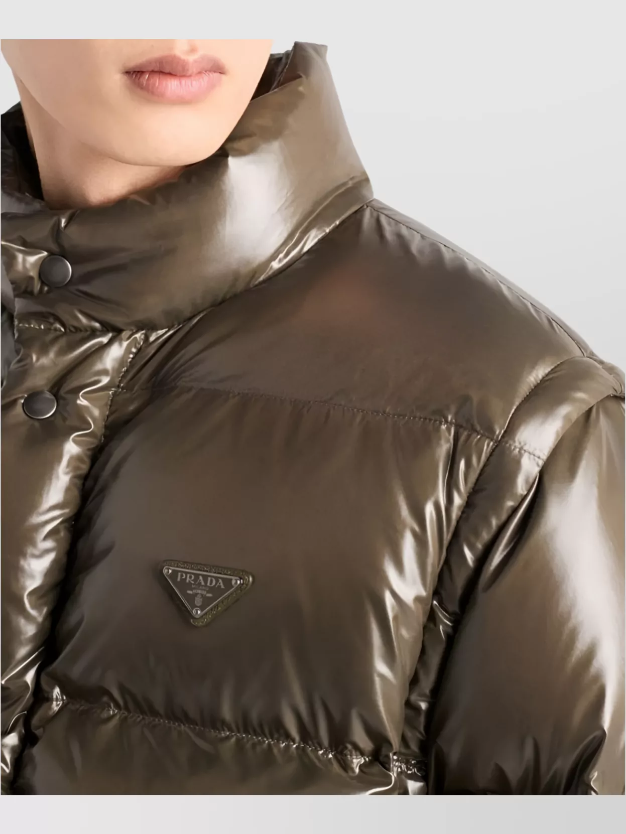 Prada Nylon Puffer Jacket High Collar