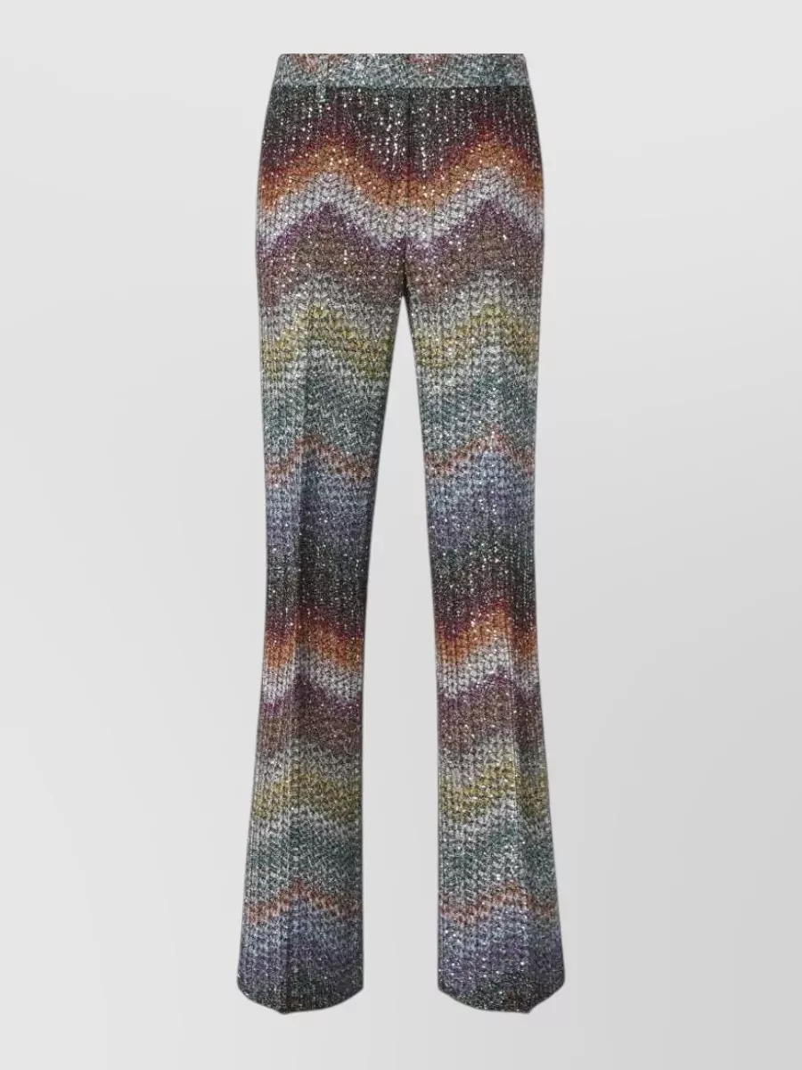 Missoni Sequined zigzag flared trousers