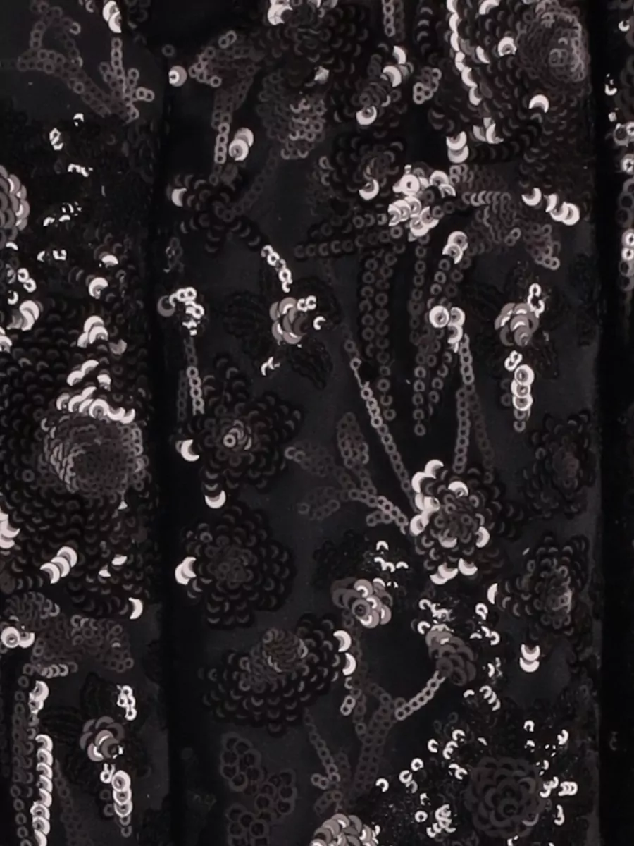 Niccolò Pasqualetti Velvet Floral Sequin Embroidered Asymmetric Skirt