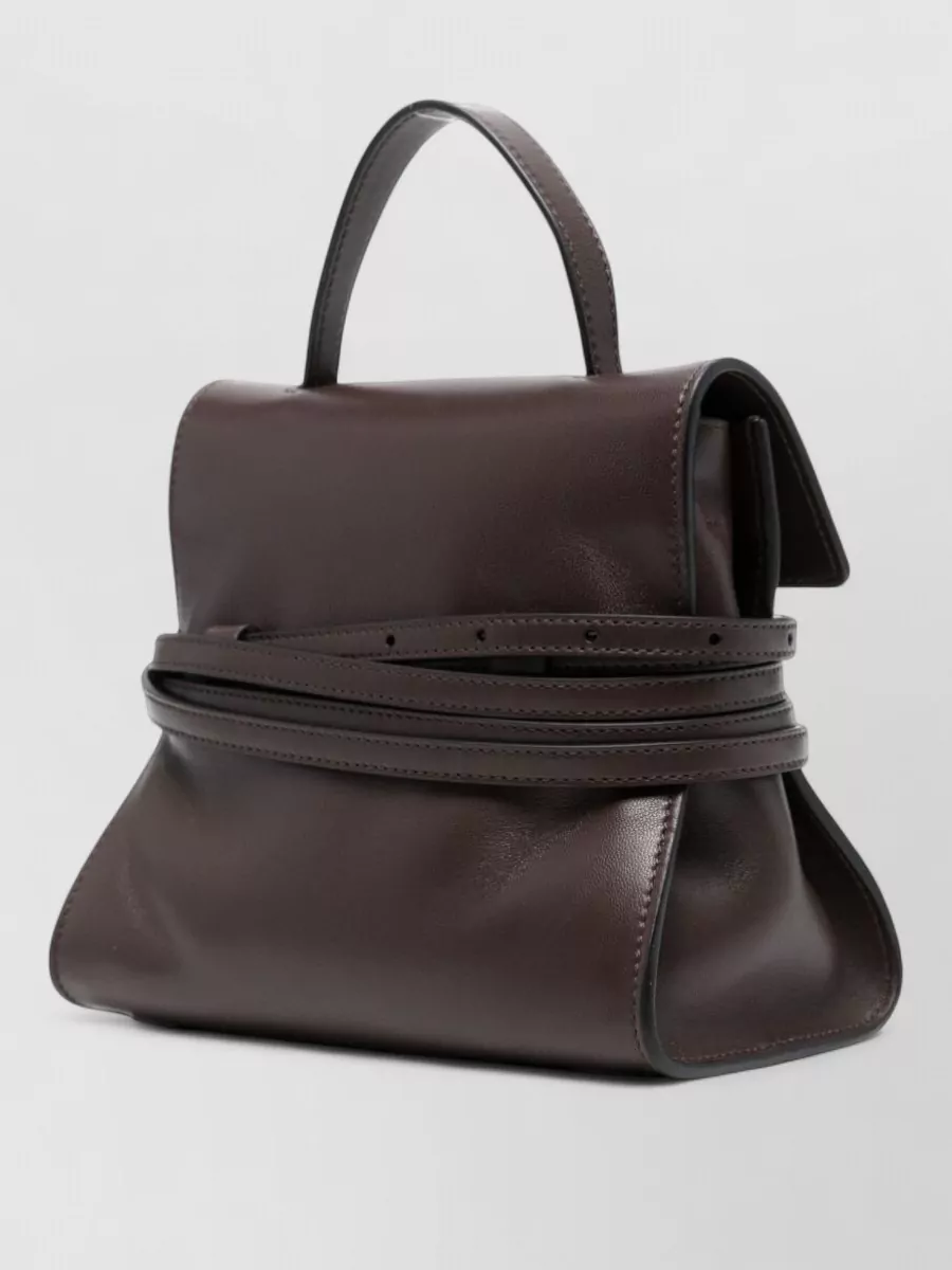 Moschino Leather Tie Me Mini Shoulder Bag