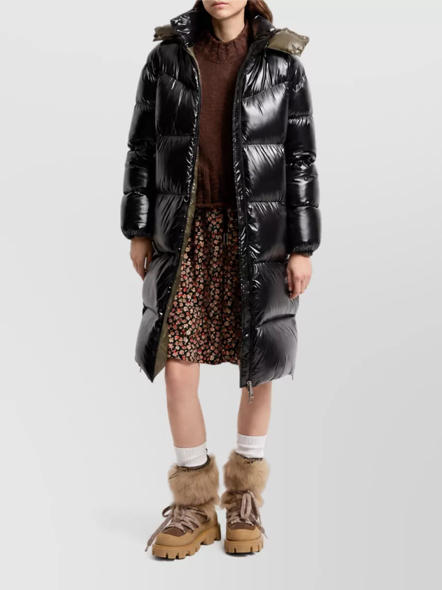 Moncler Long Hooded Down Coat