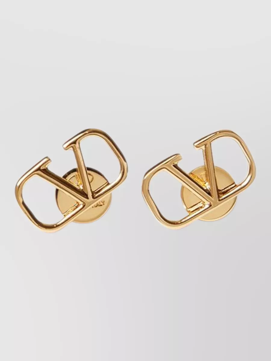 Valentino Garavani Vlogo Stud Earrings In Gold Finish