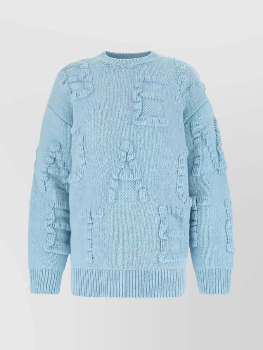 Shop Bottega Veneta Oversize Shetland Alphabet Sweater In Pastel