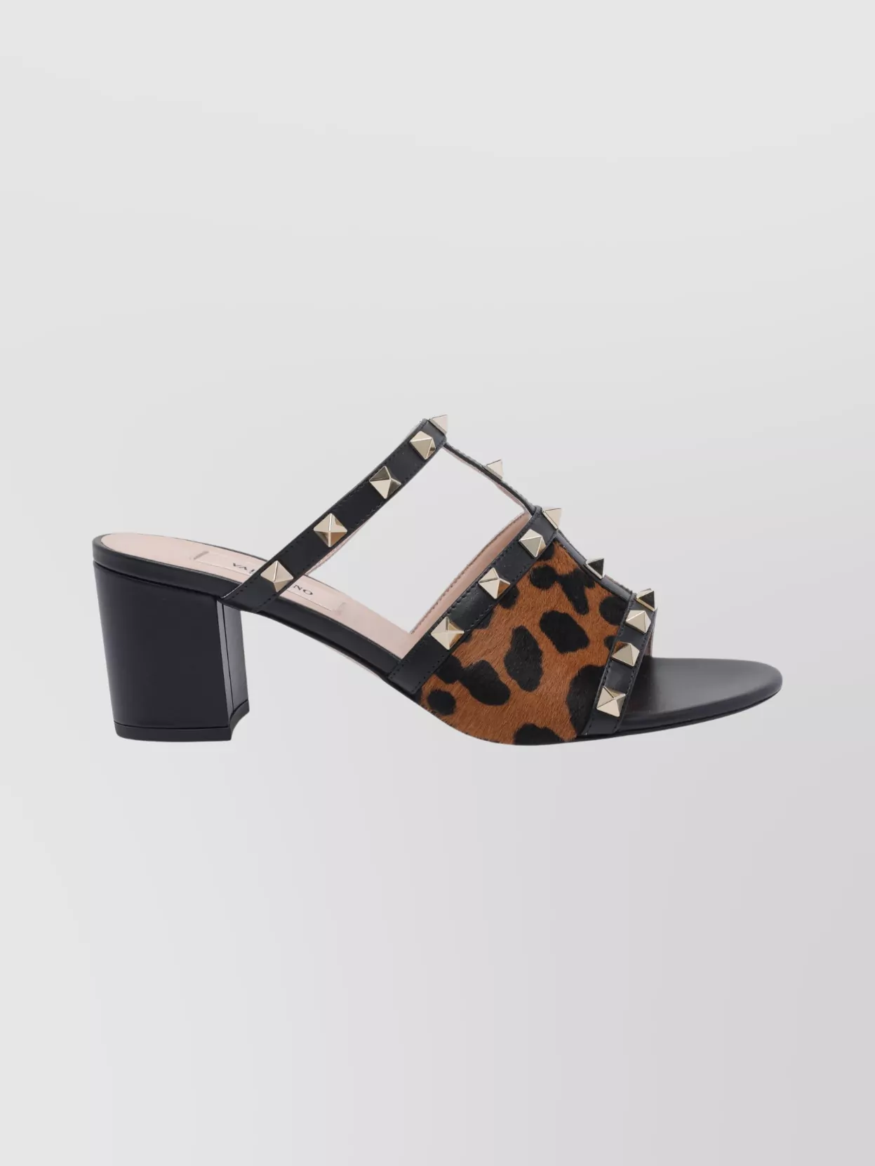 Valentino Garavani Animal Print Block Heel Open Toe Sandals
