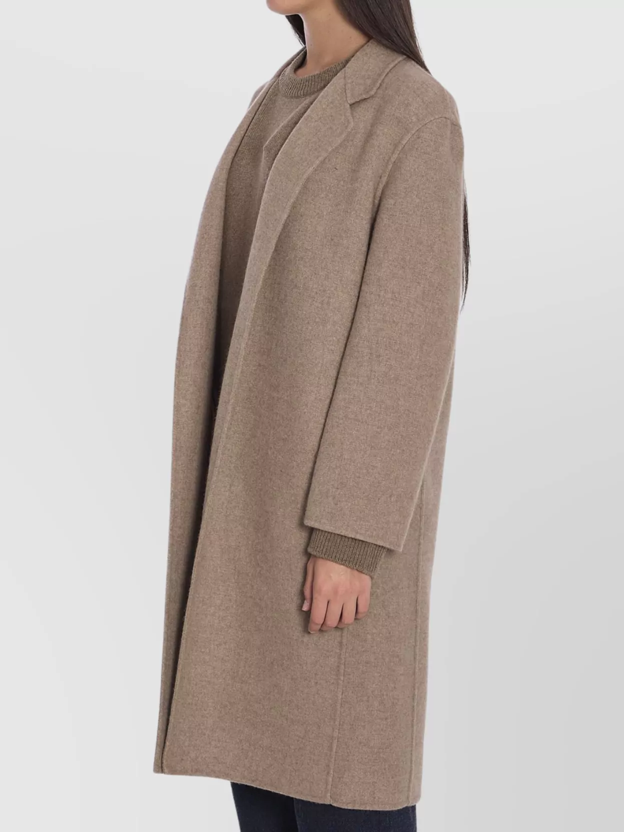 The Row Cashmere Flannel Mid-length Coat In Neutral