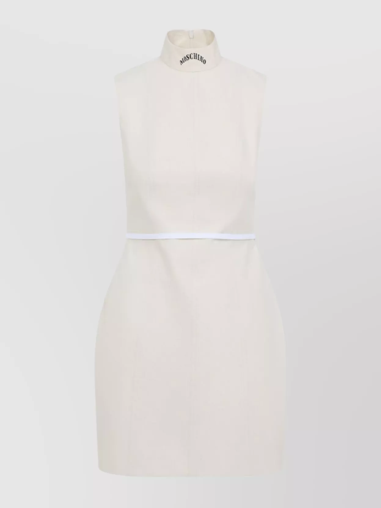 Moschino Tailored Knee-Length Sleeveless Dress High Neck