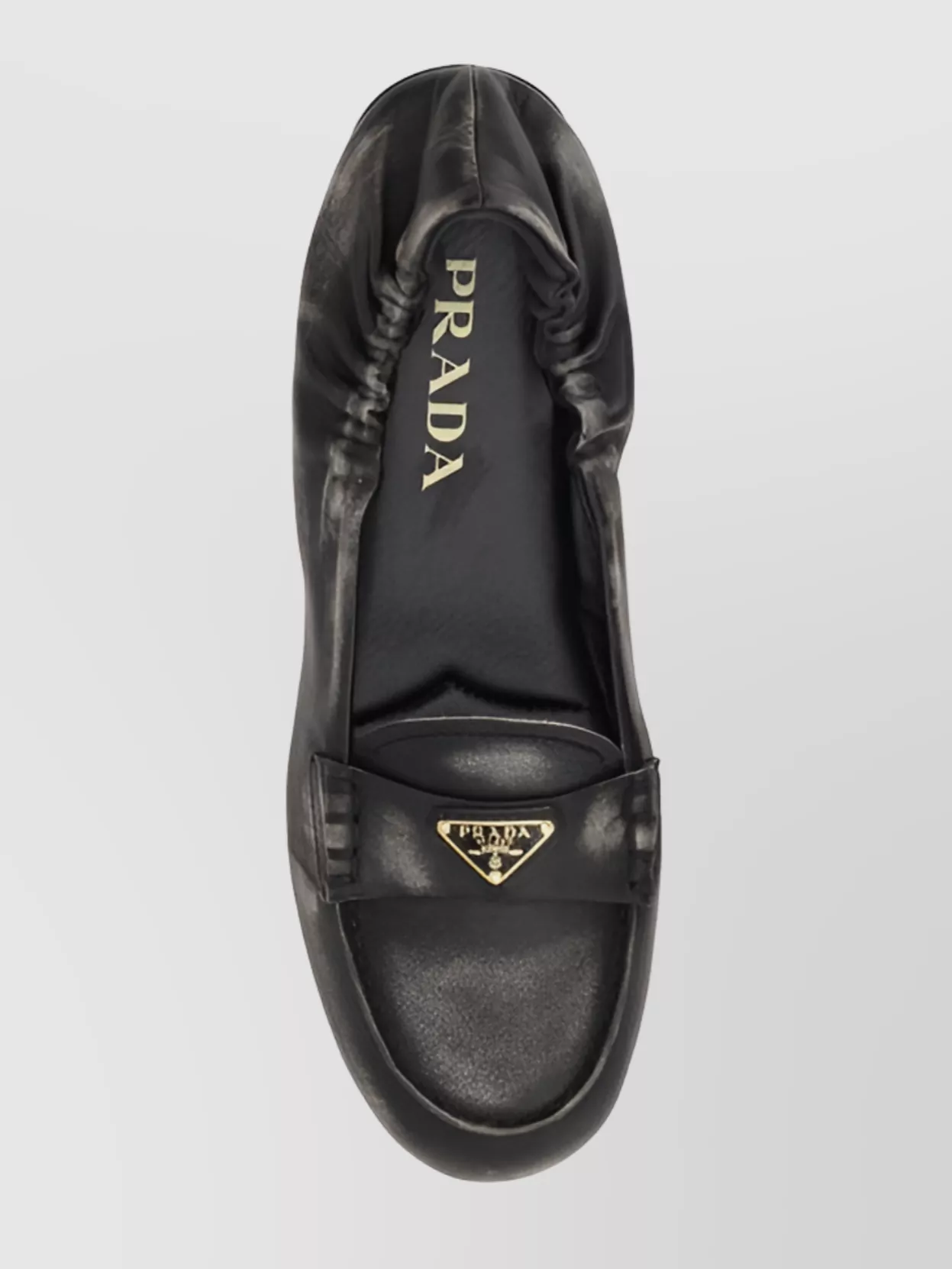 Prada Vintage-effect Nappa Leather Loafers