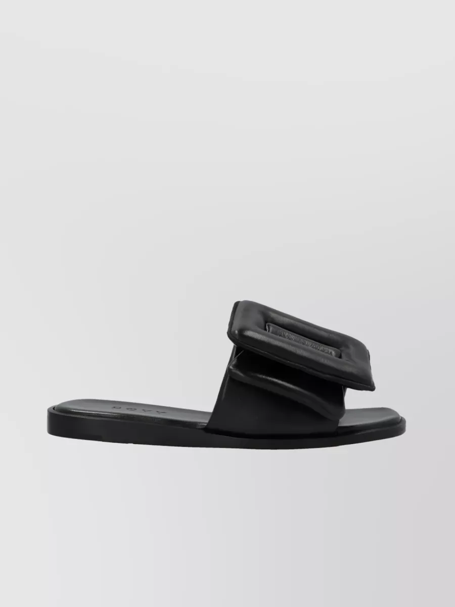 Shop Boyy Buckle-detail Slip-on Leather Sandals In Black