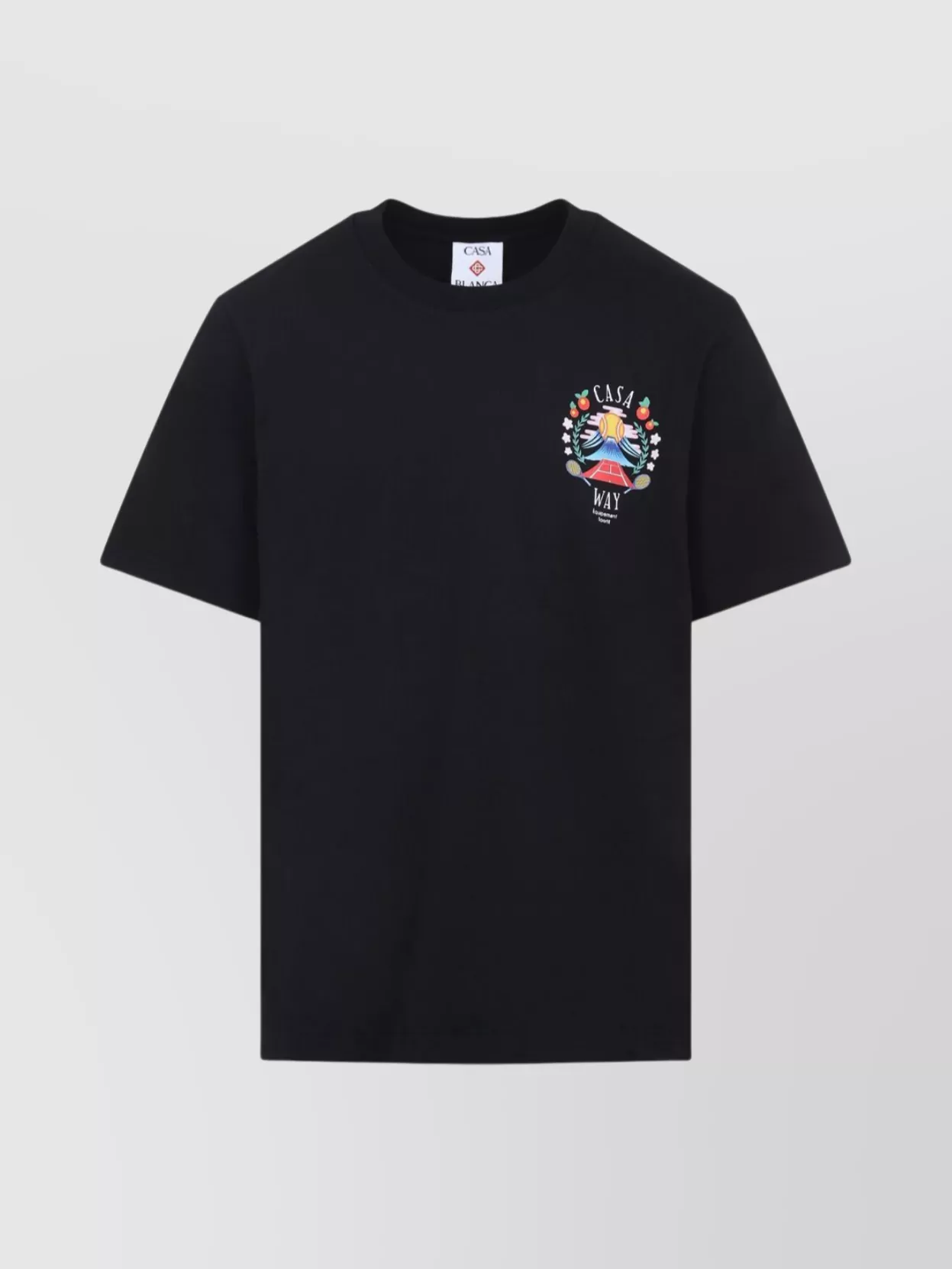 Casablanca Casa Way Mountain Printed Organic Cotton-jersey T-shirt In Black
