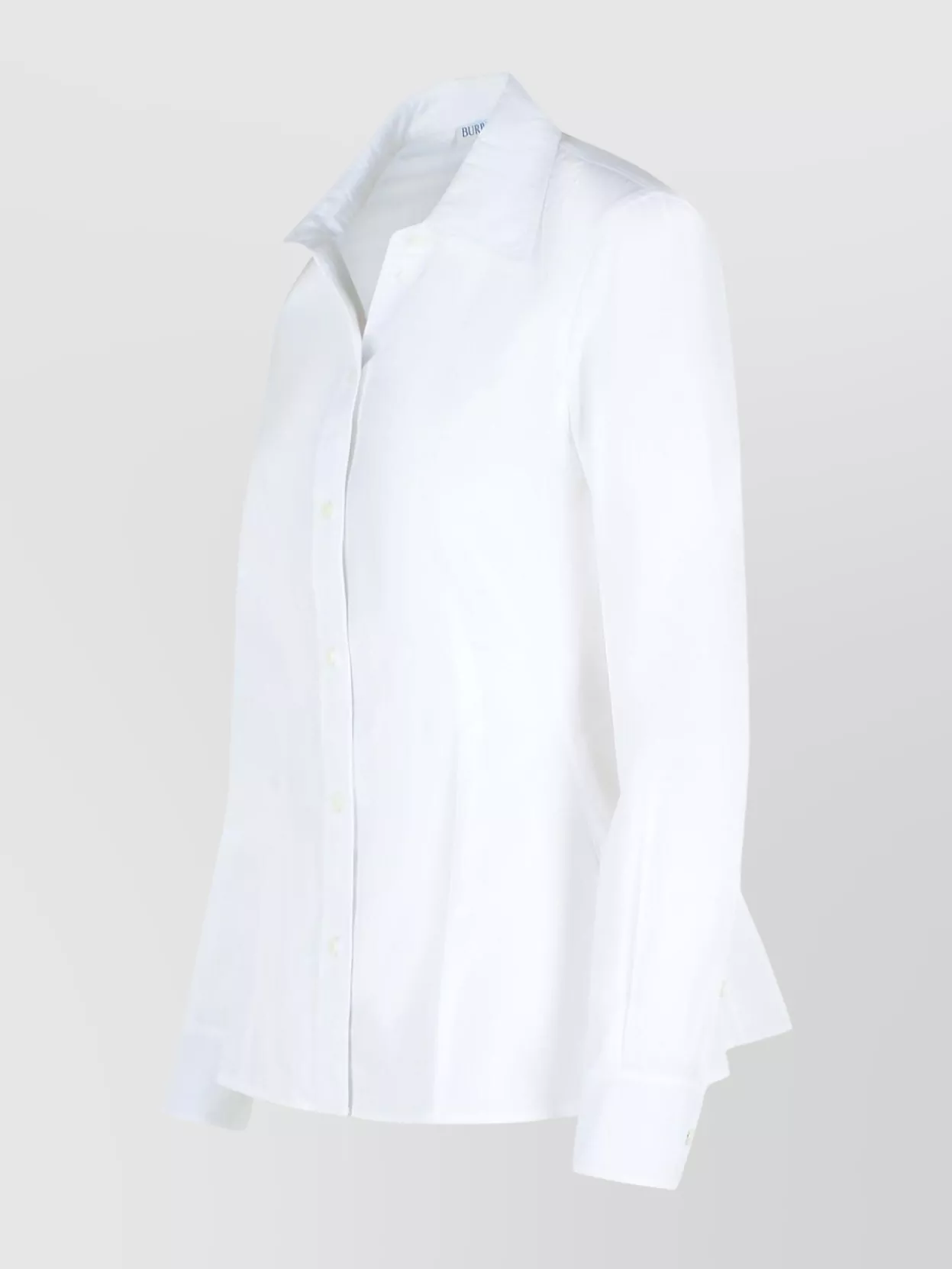 Burberry Long Sleeve Cotton Poplin Shirt With Collar In White