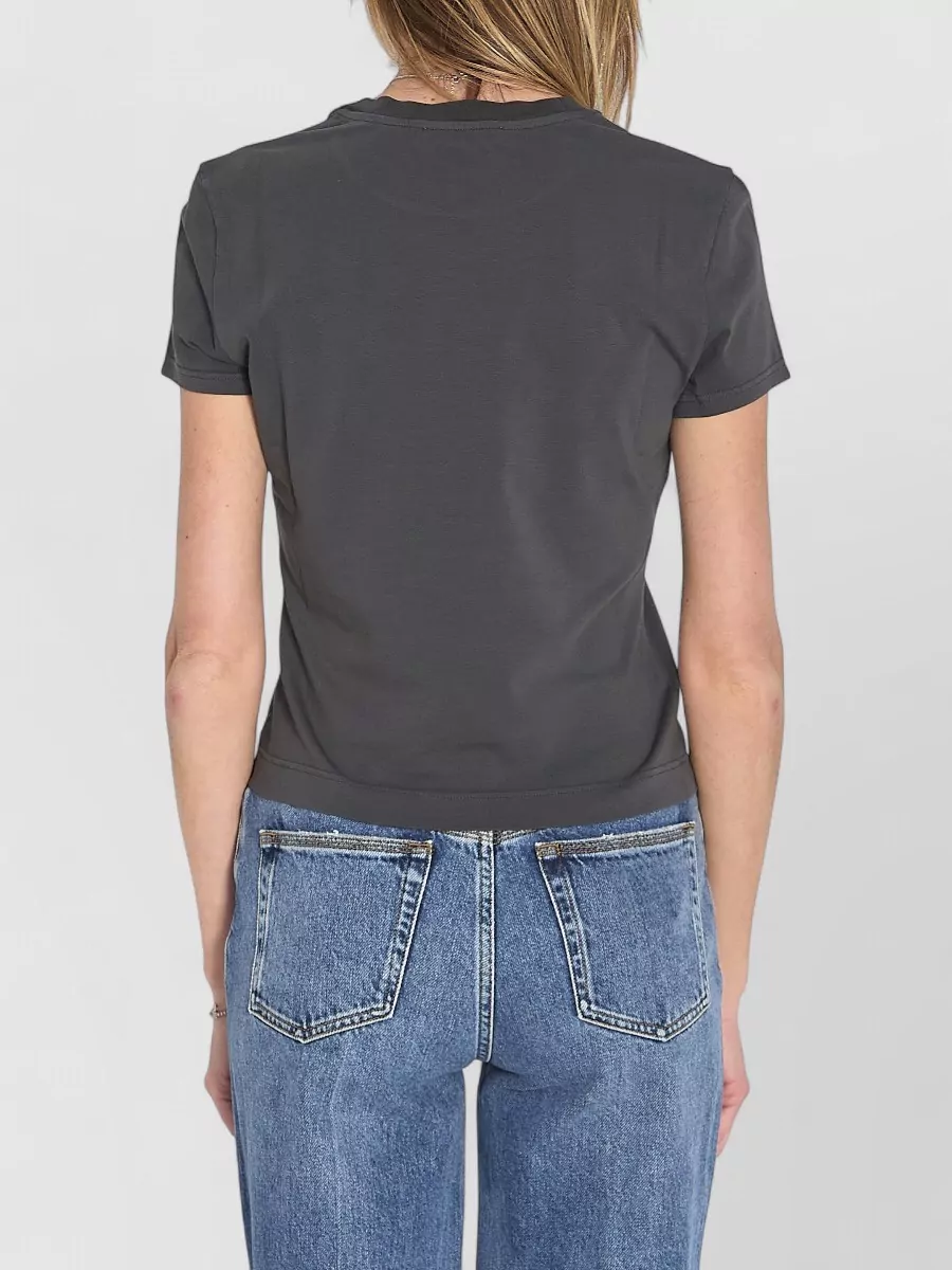 Dolce&Gabbana Stretch Cotton Fitted Crewneck Short Sleeve Top