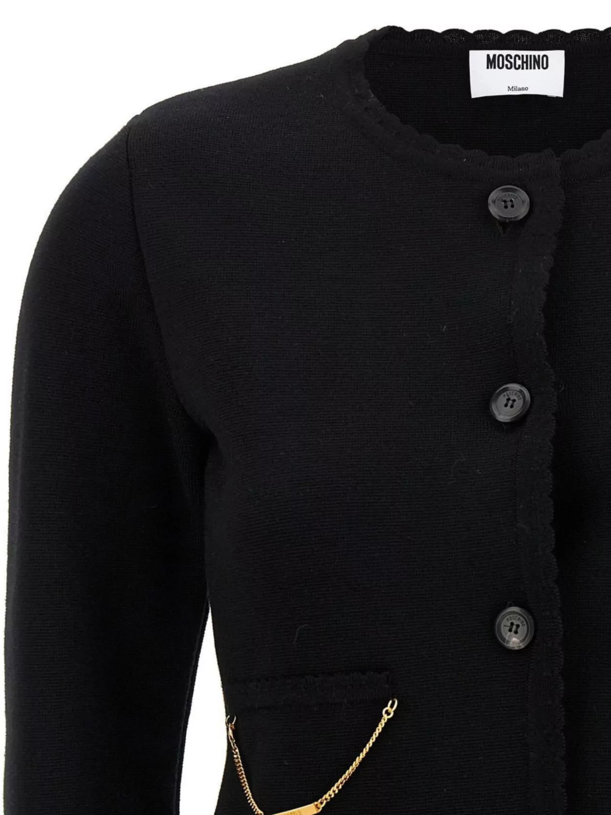 Moschino Metallic-trim Tailored Blazer In Black