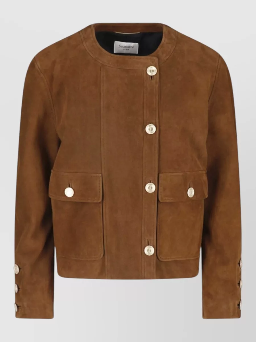 Saint Laurent Suede leather single breasted jacket