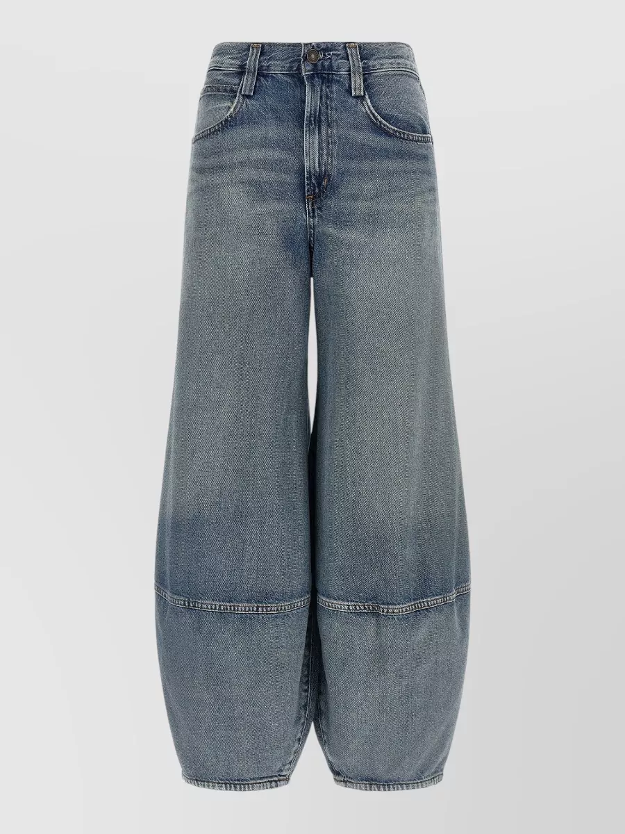 Agolde denim mid-rise curved-leg jeans