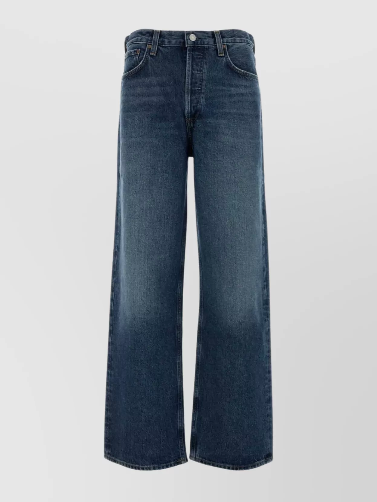 Agolde Wide-leg Denim Trousers Featuring Belt Loops In Blue