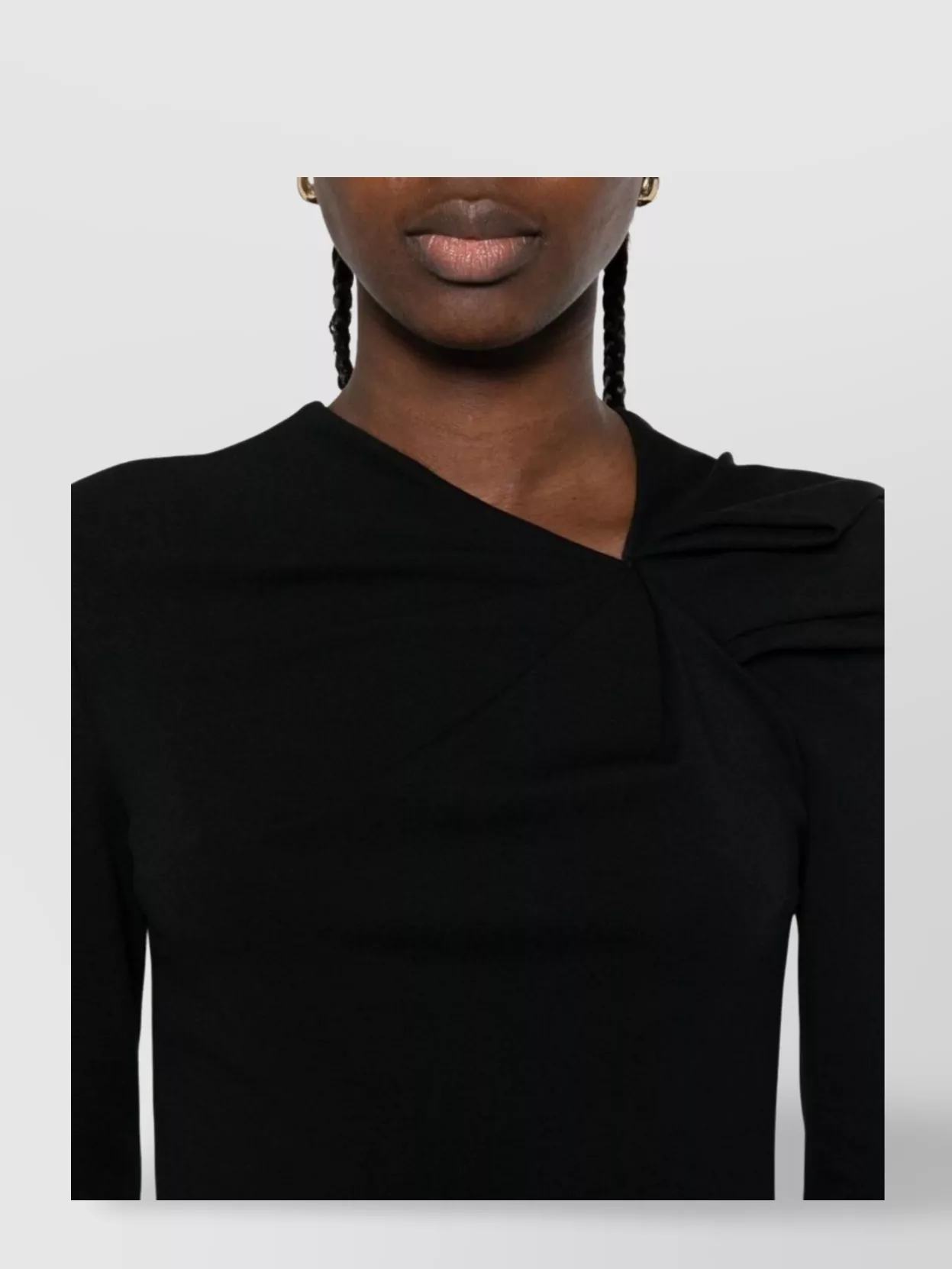 Emporio Armani Asymmetric Neckline Midi Length Dress