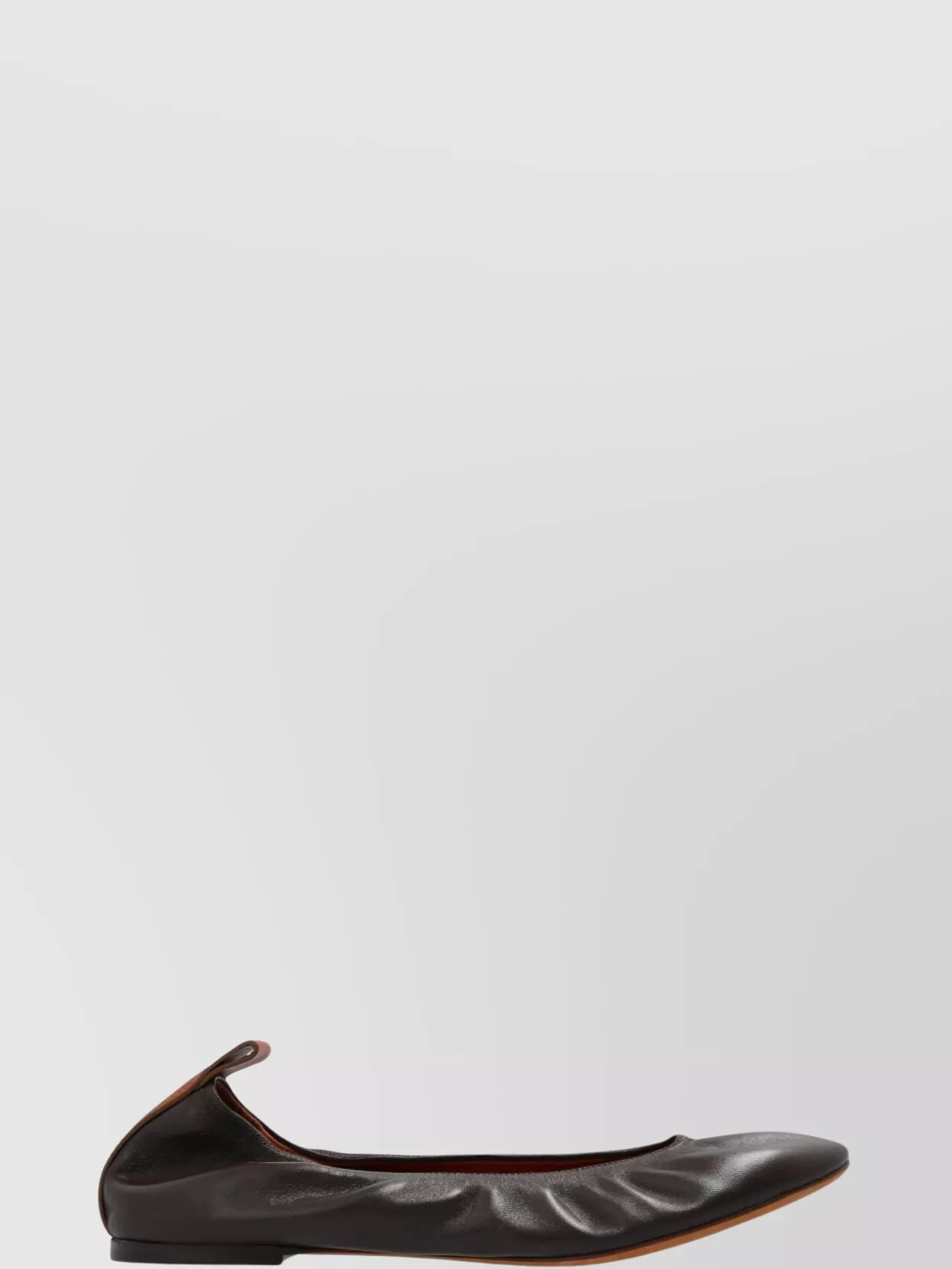 Lanvin Elasticated Leather Ballerina Shoes Round Toe
